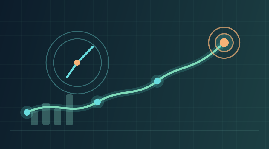 Cloud strategy roadmap with planning checkpoints and a target